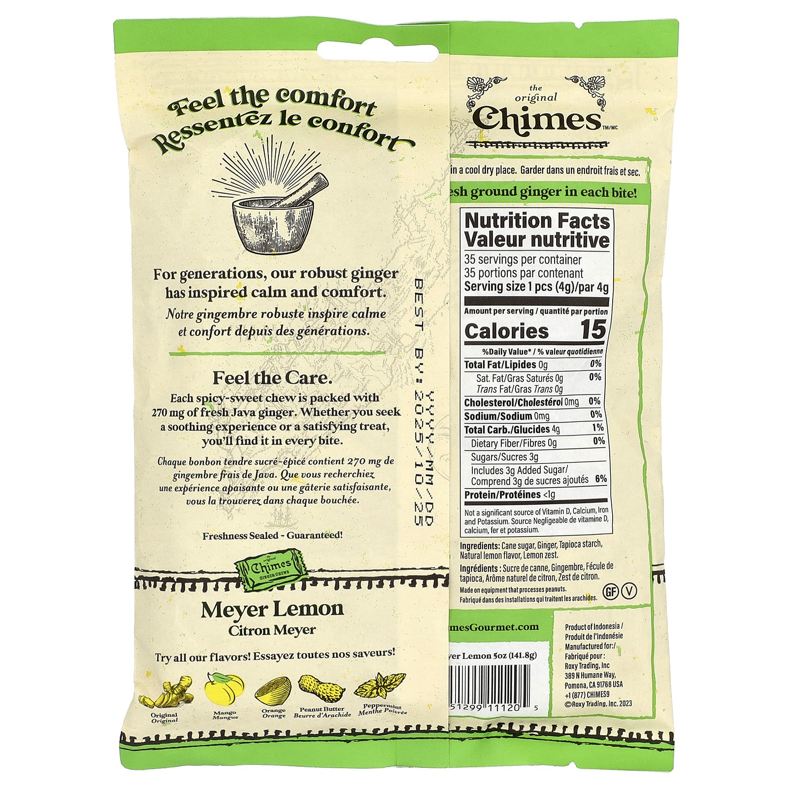 Ginger Chews, Meyer Lemon, 5 oz (141.8 g)