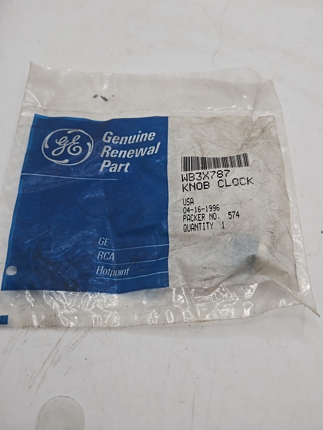 GENERAL ELECTRIC WB3X787 CLOCK KNOB (9D4)