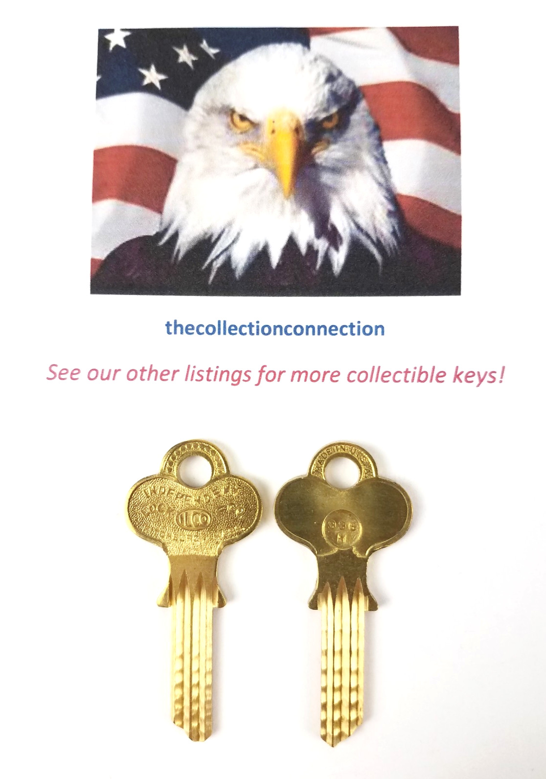 2 Vtg 1930s ILCO 996M Brass Key BLANK For Old YALE 17 Locks Ornate Bow Y7 Milled