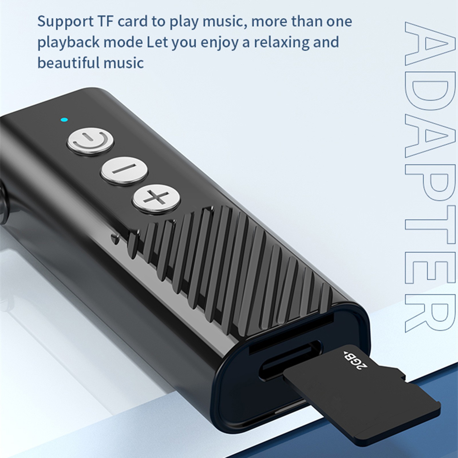 3-in-1 Wireless Bluetooth 5.3 Transmitter Receiver Adapter Audio ABS Black