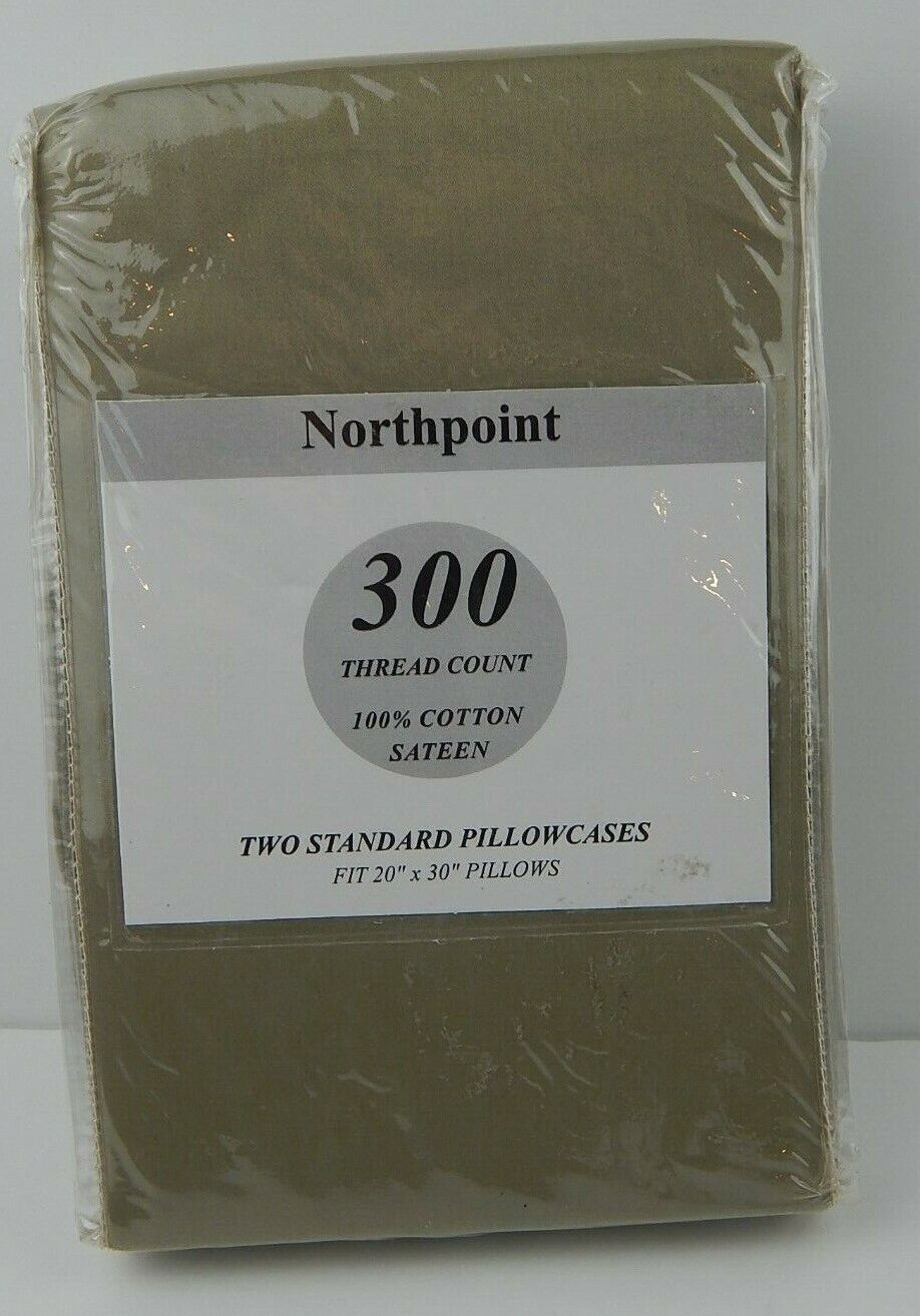 Northpoint Pair Pillowcases 300 Thread Count Sage Standard