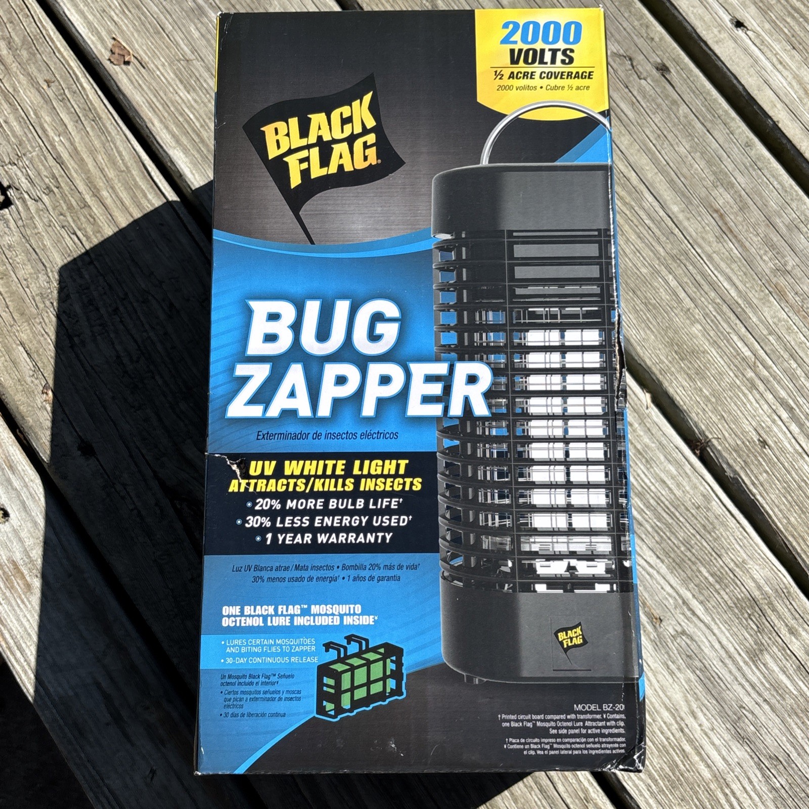 Black Flag 2000 Volt Electronic Insect Killer New In Box