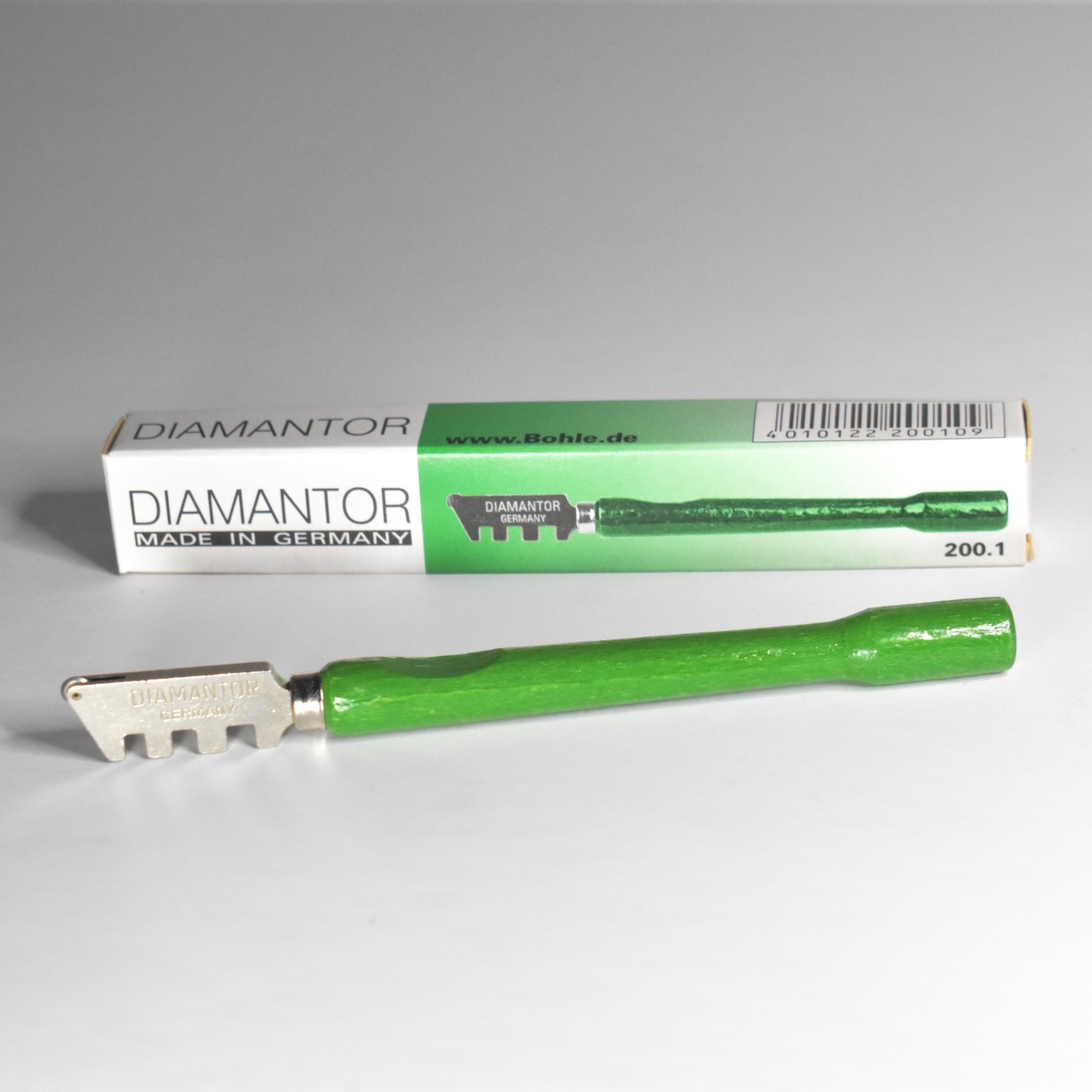 Diamantor Glass Cutter No. 200.1 Green Wooden Handle Made in Germany