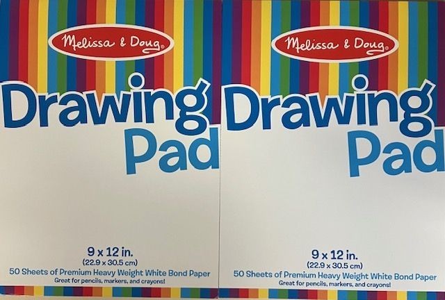 Melissa Doug Drawing Sketch Pad Heavyweight White Bond Paper 50 Sheet (2pk)