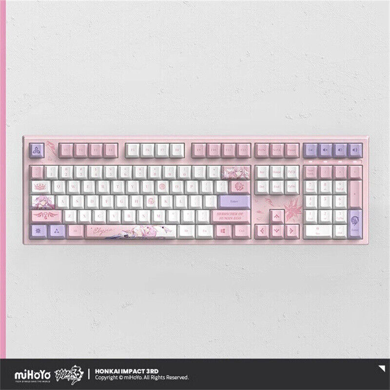 Honkai Impact 3 Elysia Hot Swap PBT RGB Backlight 108 Mechanical Keyboard NEW