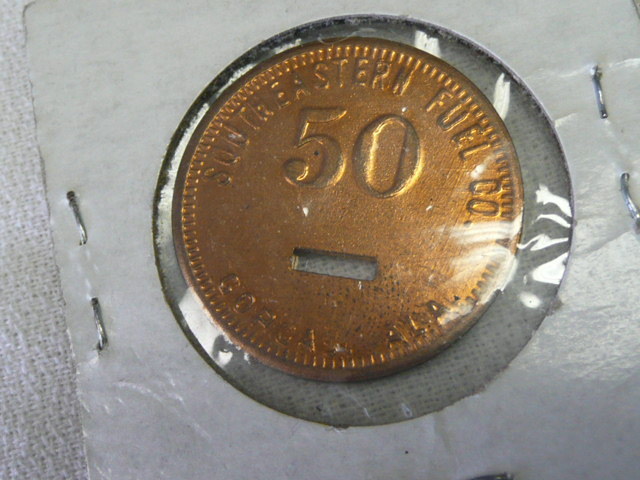 MINT 50 CENT SOUTHEASTERN FUEL CLACKER GORGAS,AL