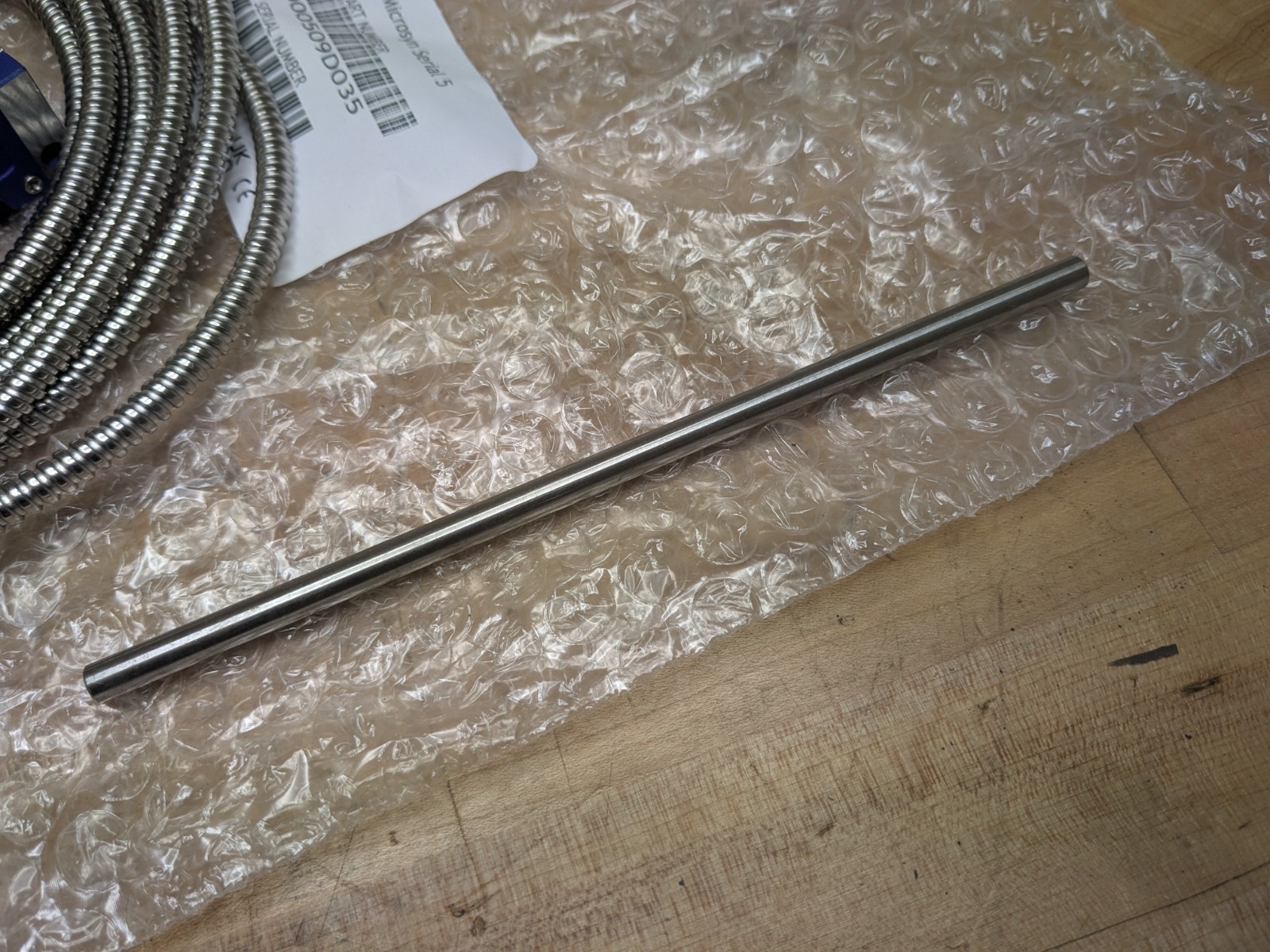 Newall Microsyn Serial 5 DRO Encoder Reader Head w/ Armored Cable ME000509D035