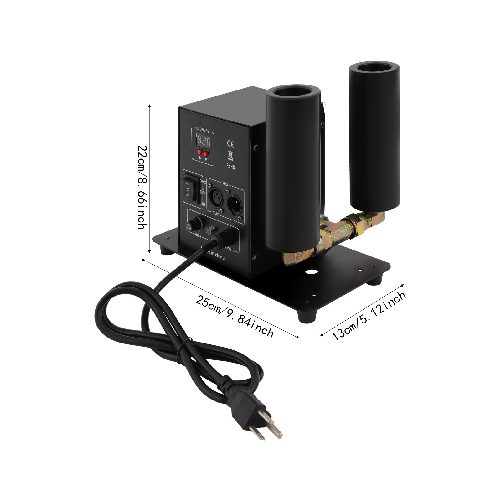 150W DJ Club Effect C02 Jet Machine Dual Nozzles DMX-512 CO2 Fog Machine Party