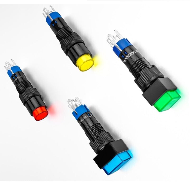 8mm SPDT Illuminated ON/OFF Round Plastic Push Button Switch (LAS4Y-11Z)