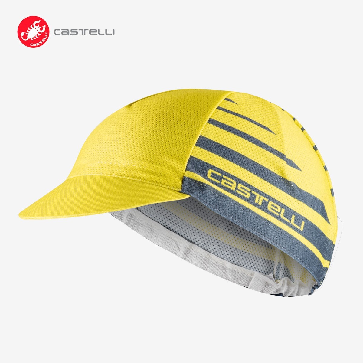 Castelli CLASSICO Breathable Cycling Cap : SULPHUR/BLUE TWILIGHT - One Size