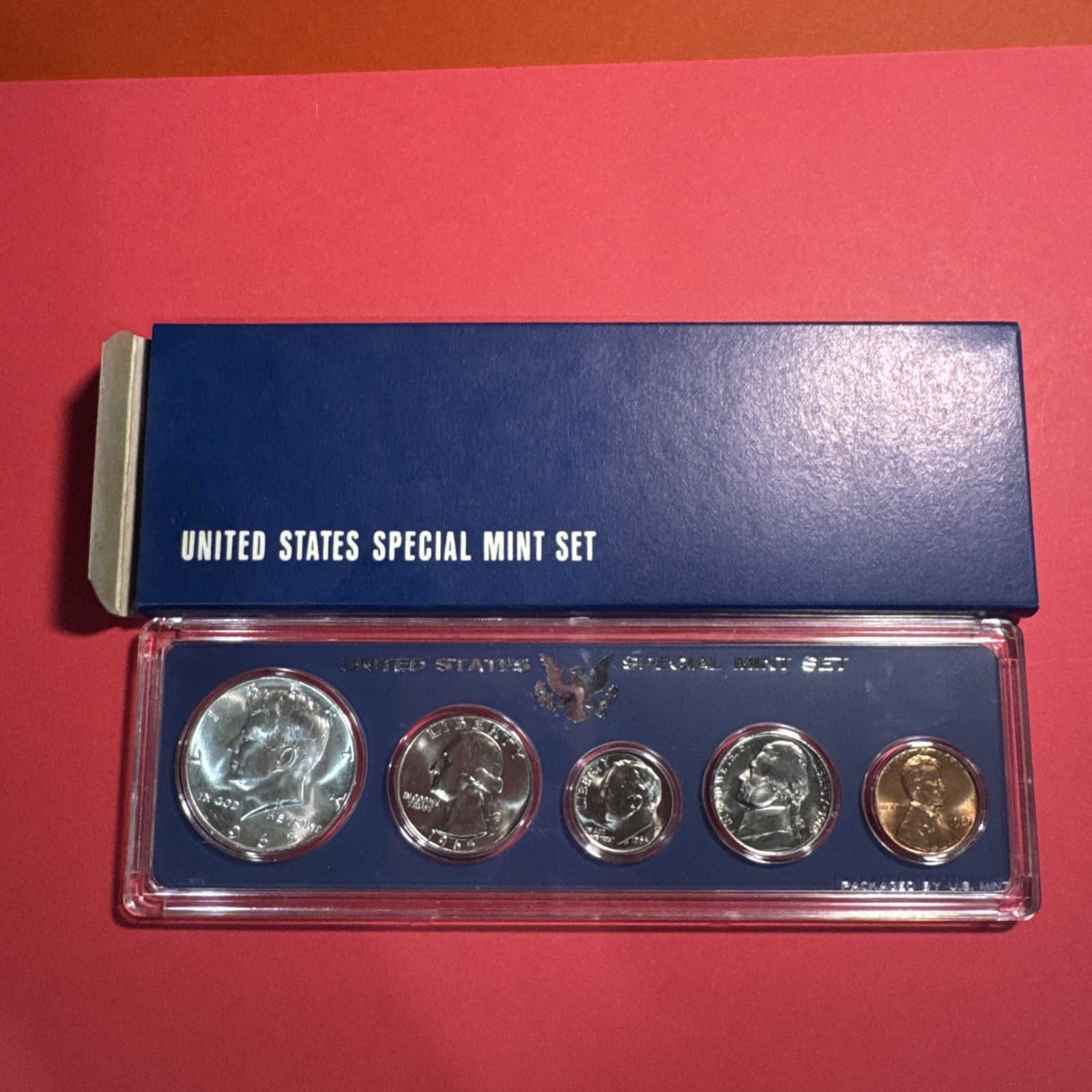 1965 US Special Mint Set Coins In Genuine Government SMS Holder with Box