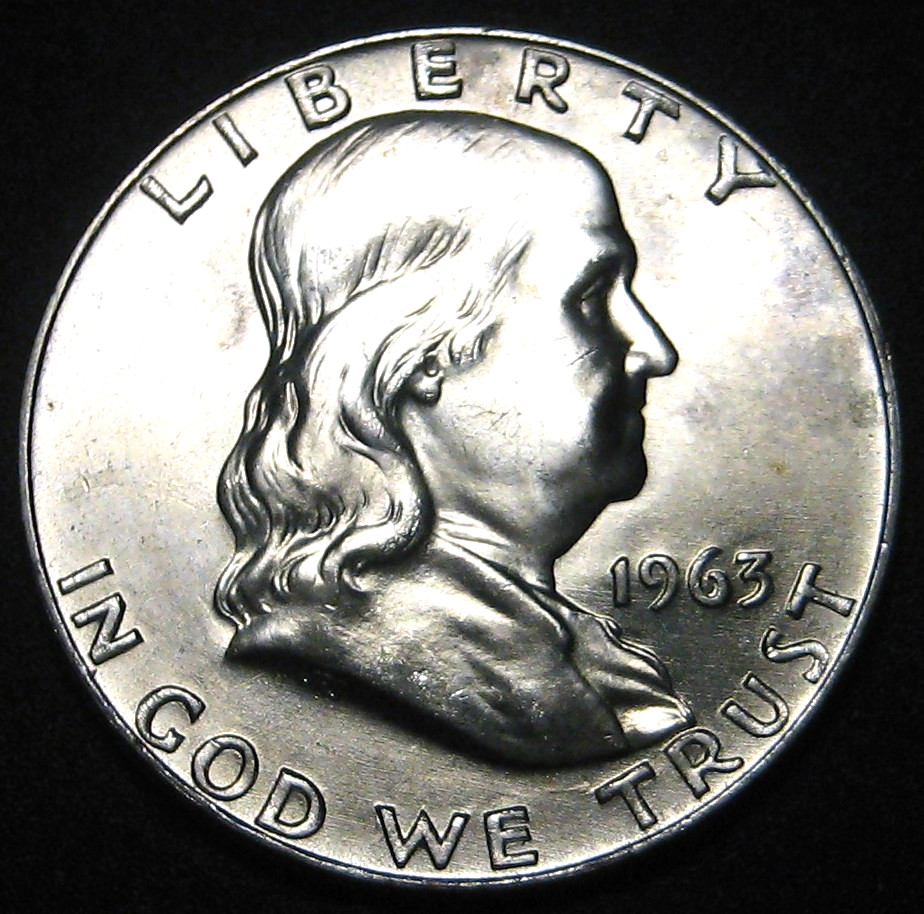 1963-D SILVER  FRANKLIN HALF DOLLAR - BRILLIANT UNCIRCULATED WITH LUSTER (b)