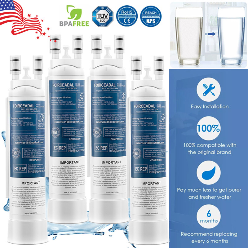 1~4 Pack for Frigidaire PWF-1 FPPWFU01 Refrigerator PurePour Water & Ice Filter