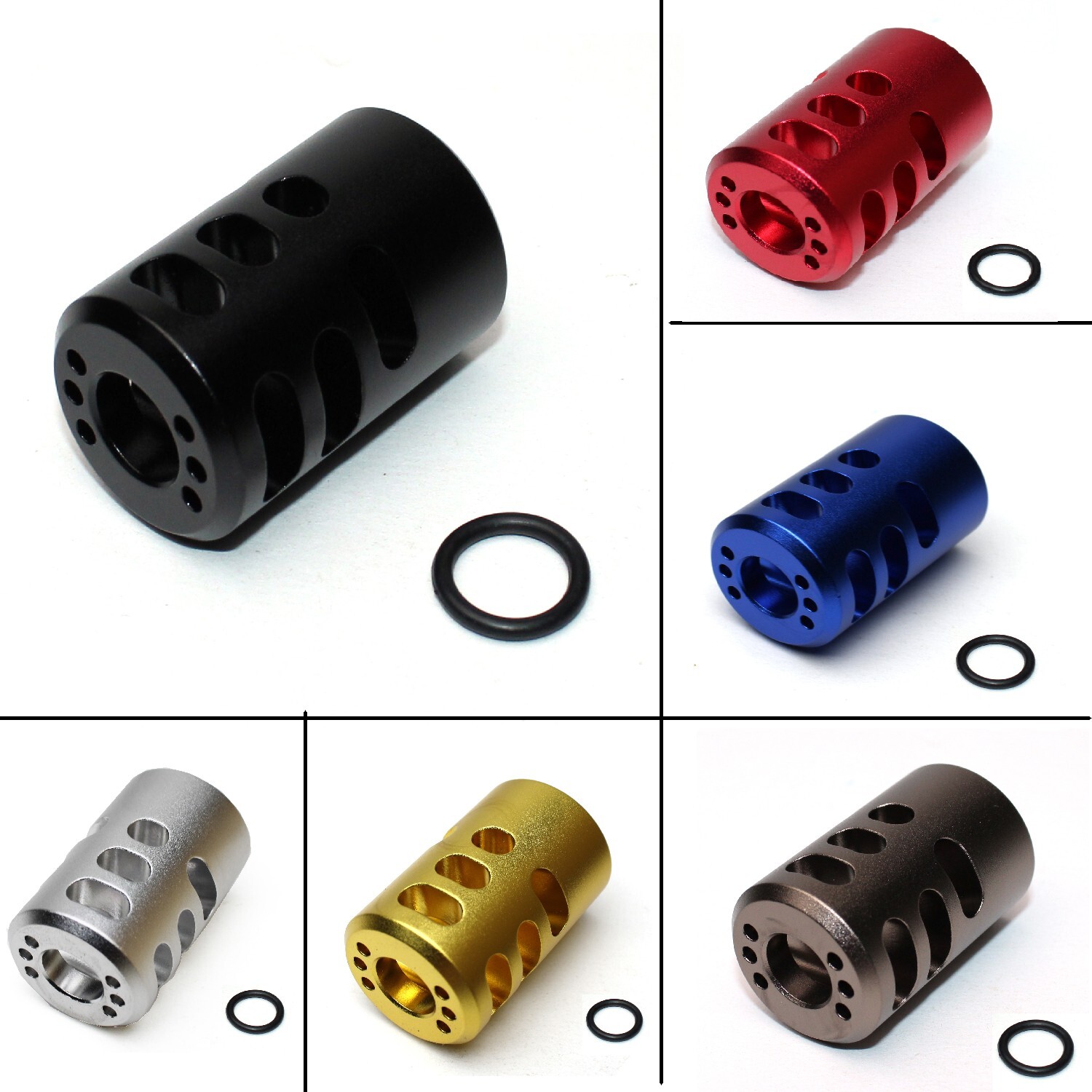 TACBRO 1/2x28 TPI Muzzle Brake Compensator For 9MM - Color Var
