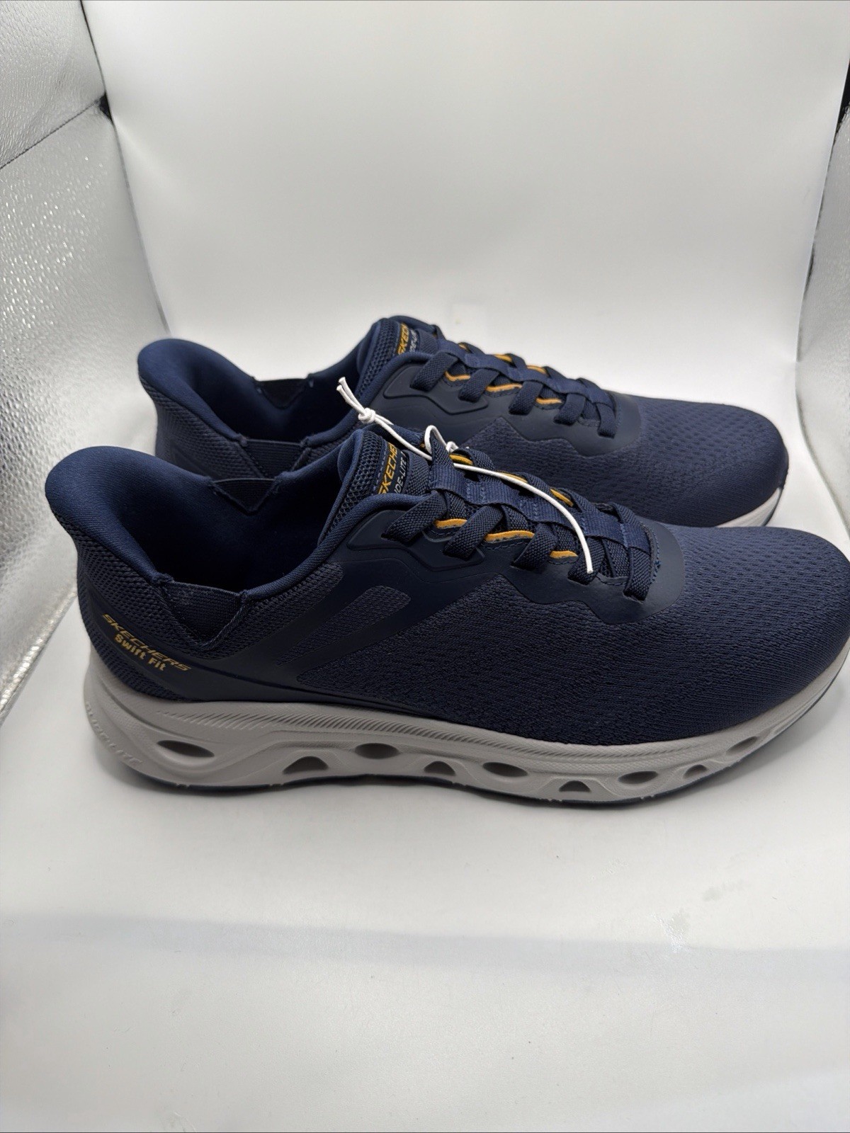 Skechers Hands Free Swift Fit Glide Step Mens 12 Navy Athletic Shoes. New