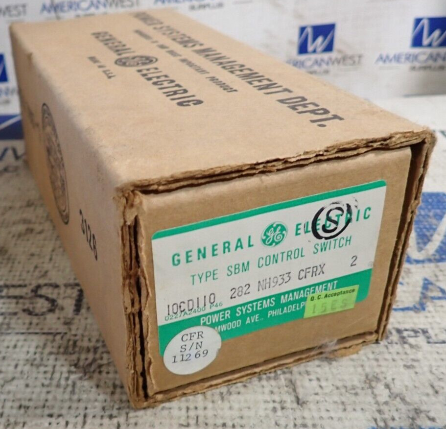 NEW - GE 10CD110 Type SBM Control Switch 282 NH933 CFRX 2
