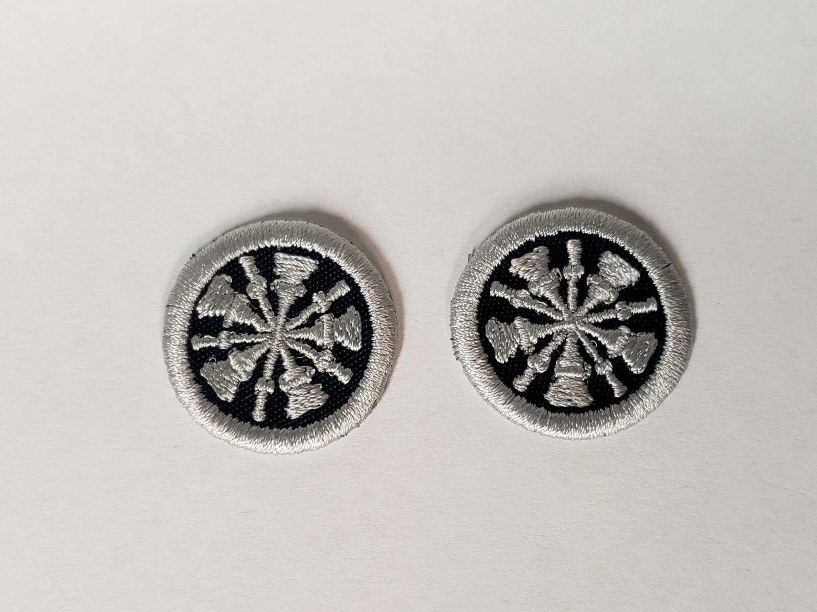 Fire Dept. Chief Five Bugle Embroidered Collar Patch 1 Pair