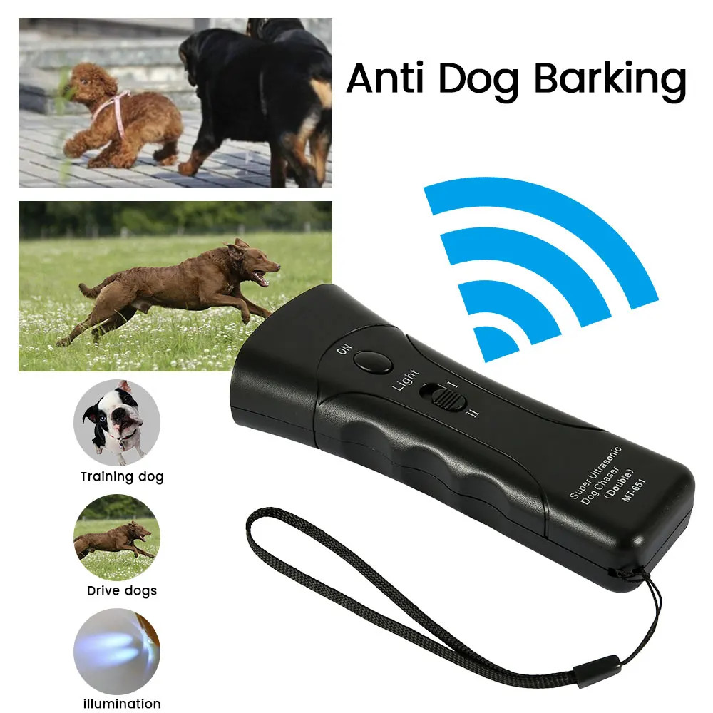Ultrasonic Anti Dog Barking Trainer LED Light Gentle Chaser Petgentle Sonics
