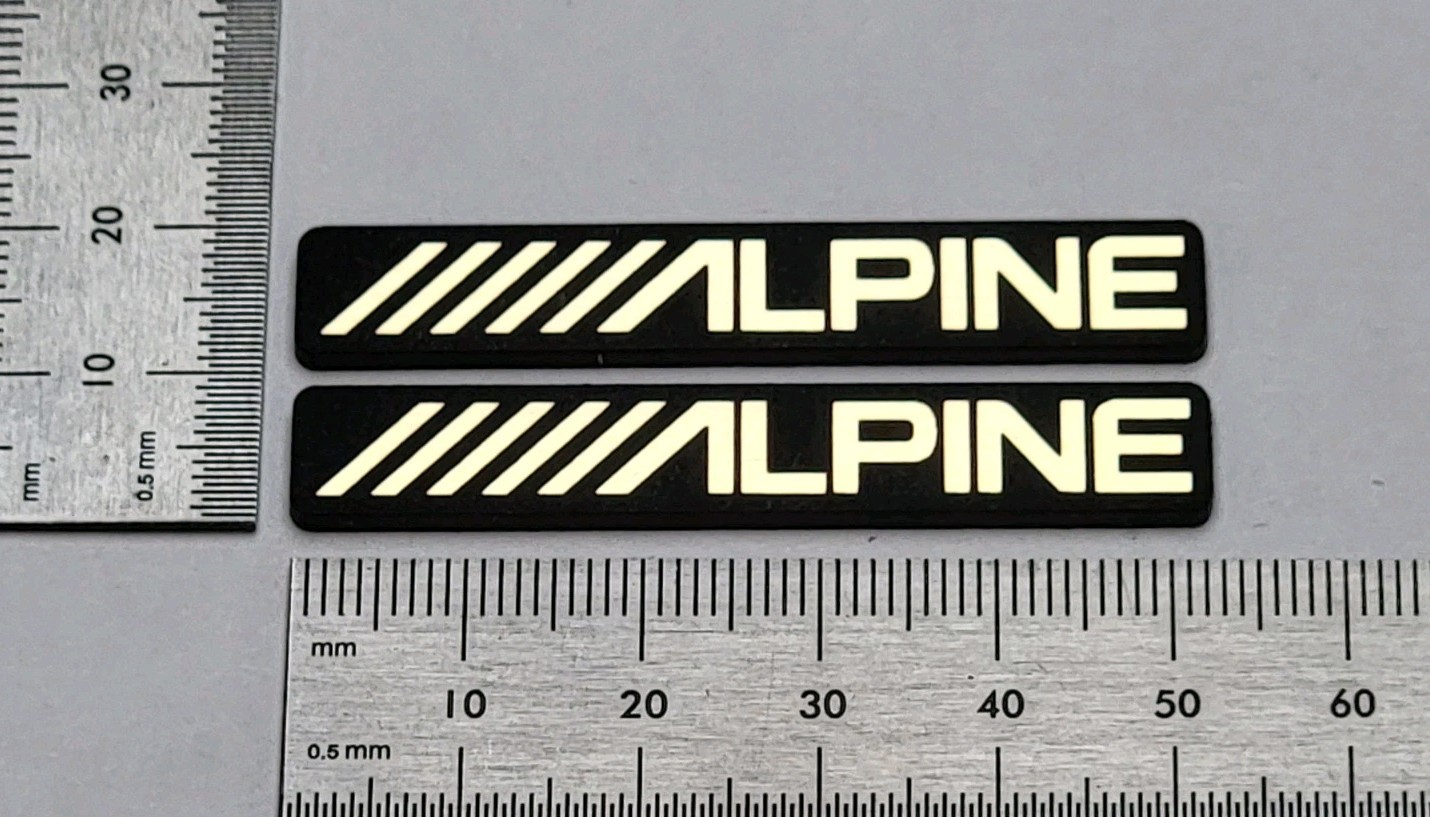 Alpine Speaker And Equipment Badge Logo Emblem Premium Gold Pair With Adhesive