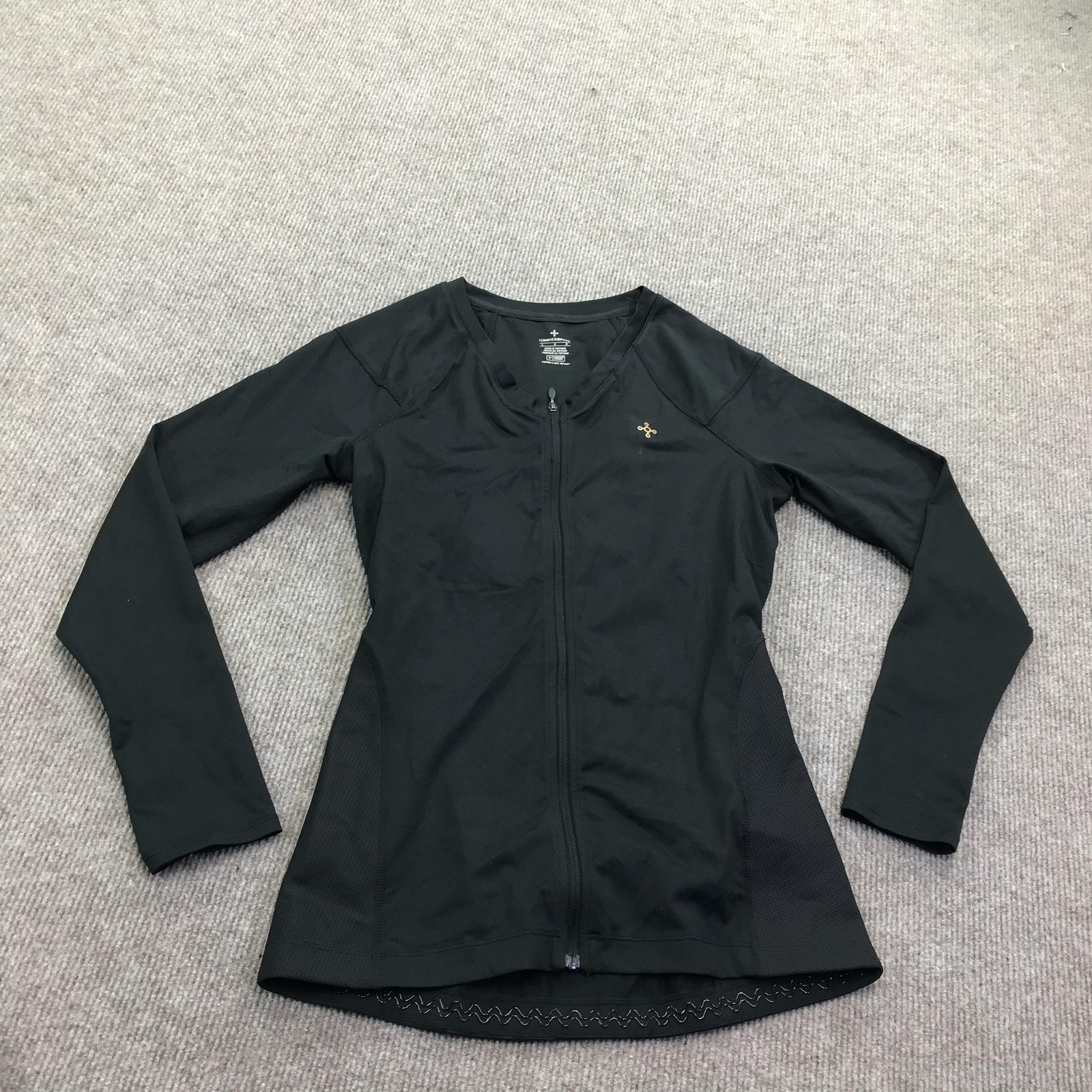 Tommie Copper Womens Back Support Compression Zip Jacket Top Large Black