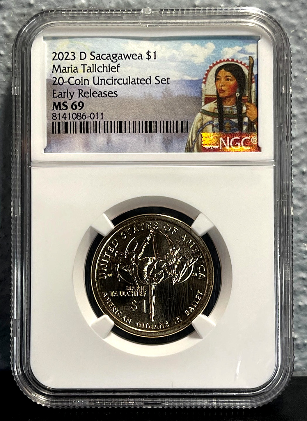2023-D Sacagawea American Native Maria Tallchief Dollar NGC MS69 ER-TOP POP!