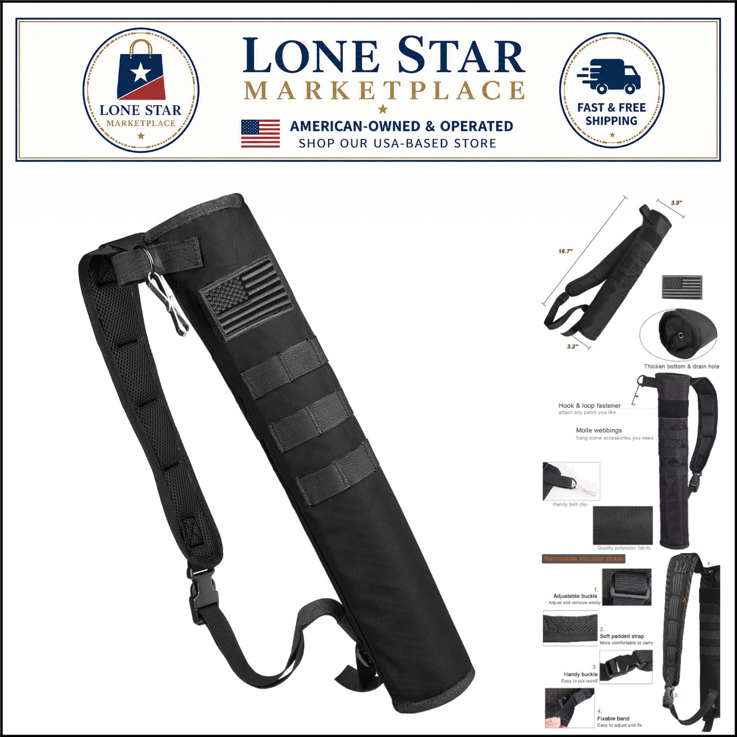 Ultra-Lightweight Back Arrow Quiver for 12-18 Arrows - Target Shooting Accessory
