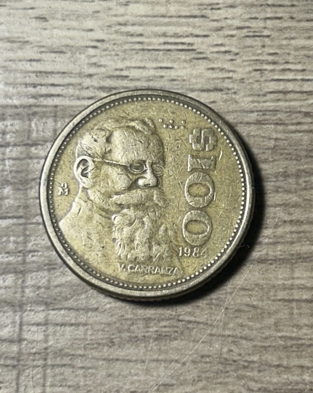 1984 Rare $100 "Carranza" vintage Mexican pesos coin