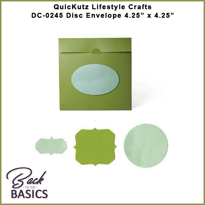 QuicKutz LIfestyle Crafts Disc Envelope Cutting Die Set DC 0245 - 4.25" x 4.25"