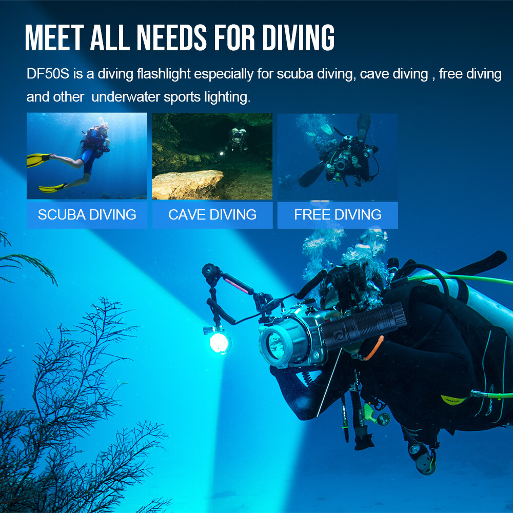Trustfire DF50S 6500Lumen led Diving Light Flashlight For underwater Photography