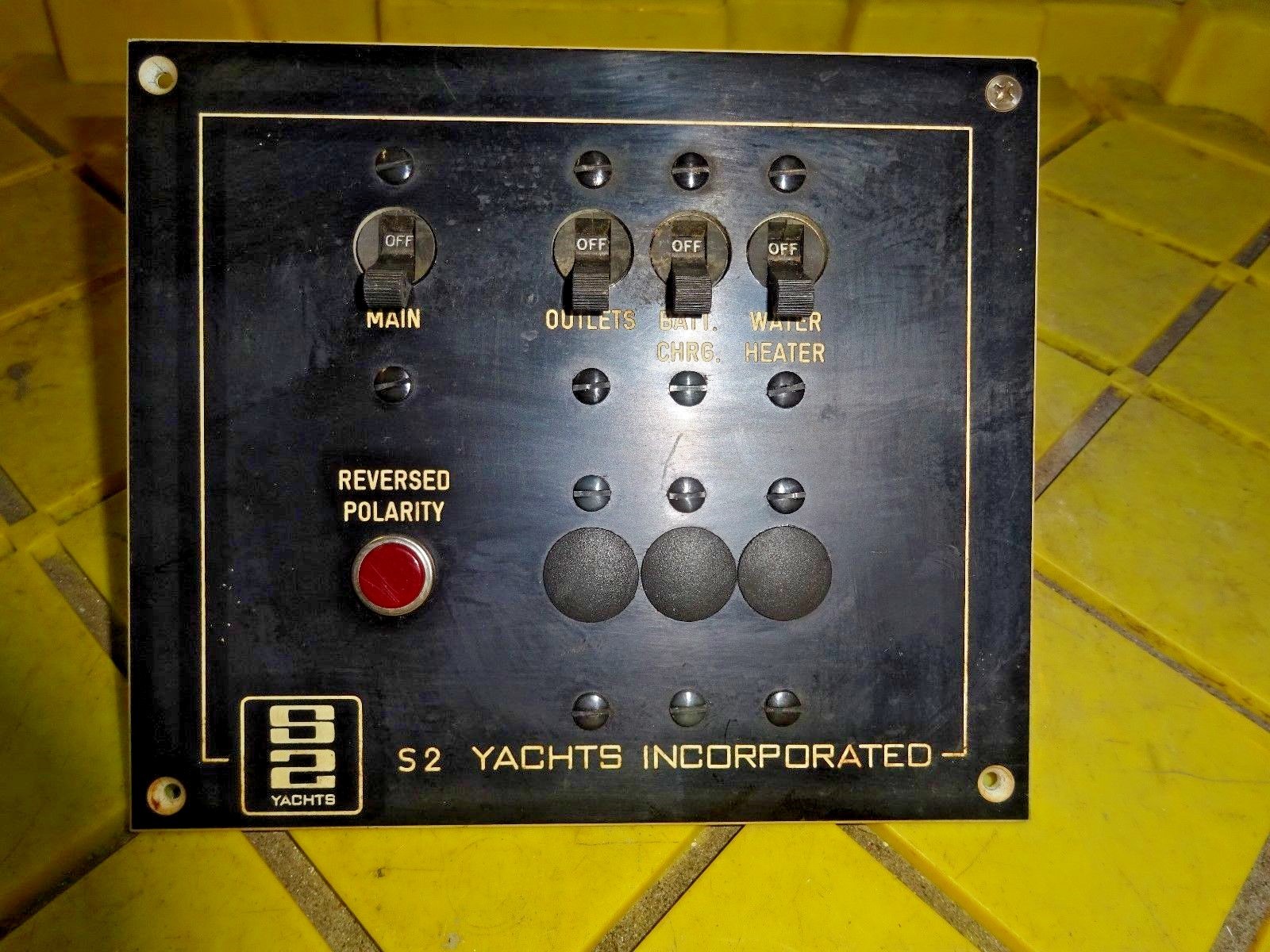 S2 YACHTS MAIN, OUTLETS, BAT CHARGER, WATER HEAT PANEL 7" X 6"  3 EXPANSION HOLE