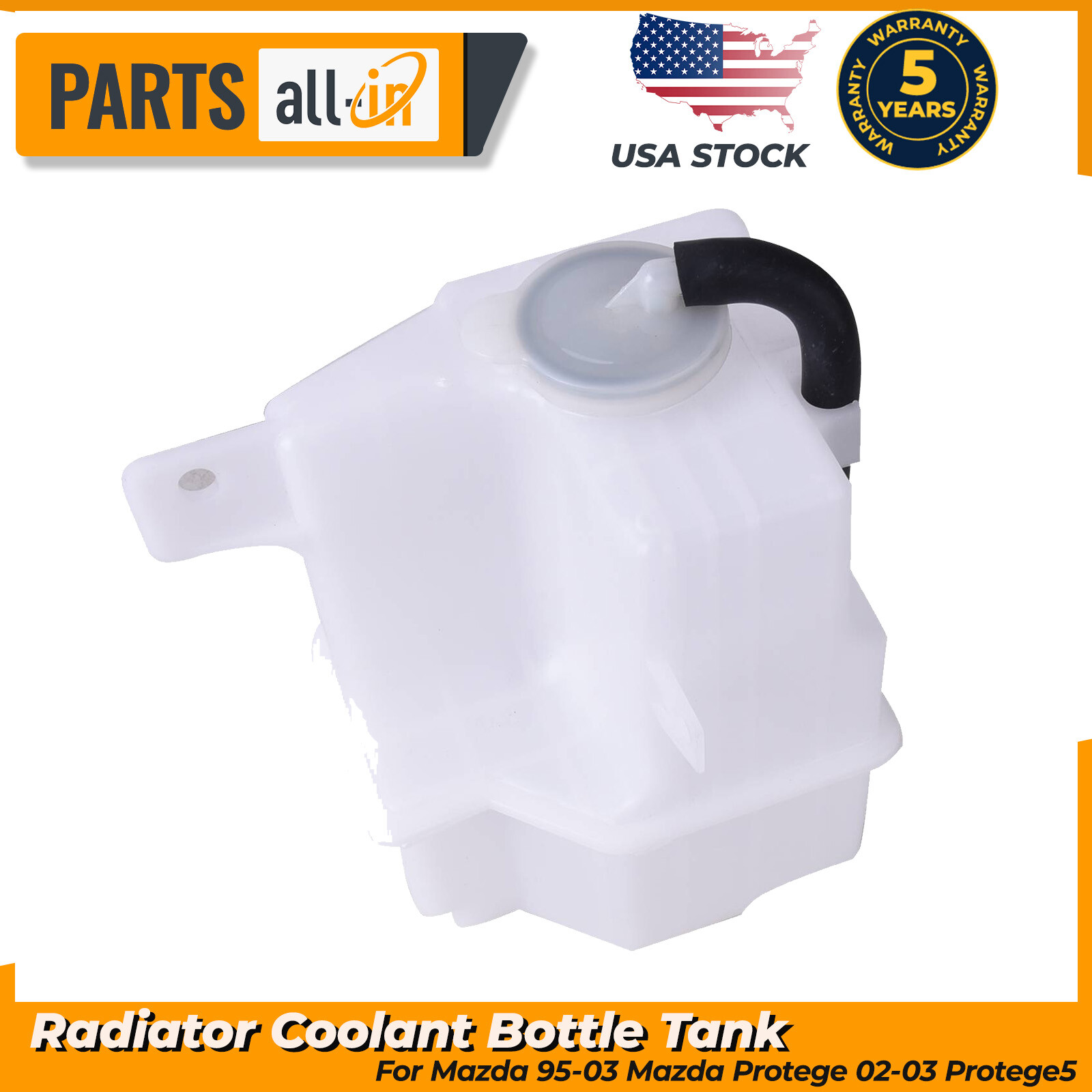 Radiator Coolant Bottle Tank w/ Cap For Mazda 95-03 Mazda Protege 02-03 Protege5