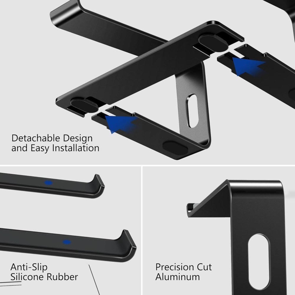 LS03 Aluminum Laptop Stand, Ergonomic Detachable Computer Stand, Notebook