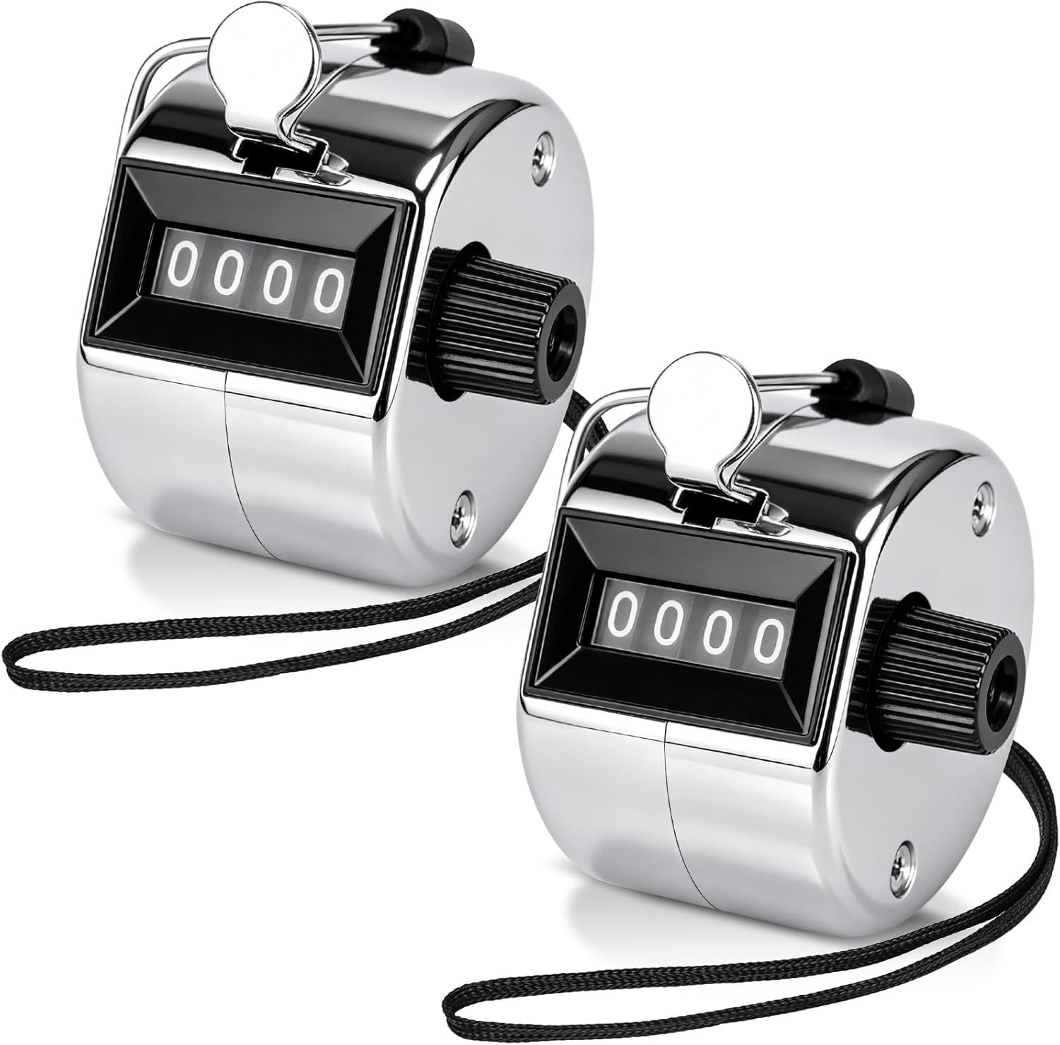 2 PCS Hand Metal Tally Clicker Counter – 4 Digit Number Clicker Counter