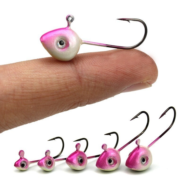 25/50pcs 1/64 1/32 1/10 1/16 1/8 1/6 oz Lead Jig Heads Fishing Hooks Crappie