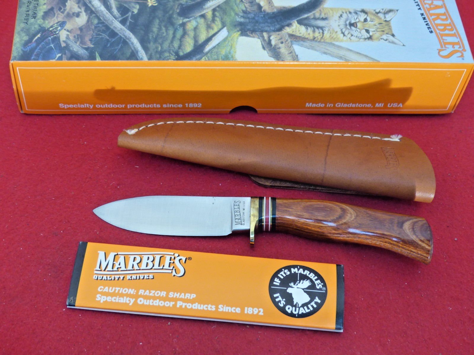 Marbles Gladstone USA Sport 99 cocobolo carver fixed blade knife