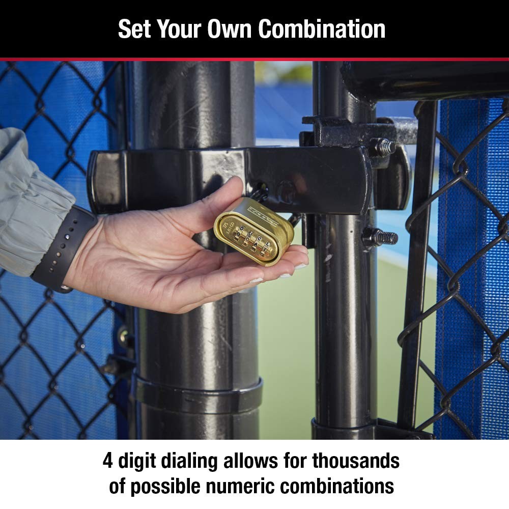 Master Lock Gold Combination Padlock, Gate for Outdoor 4 Pack,