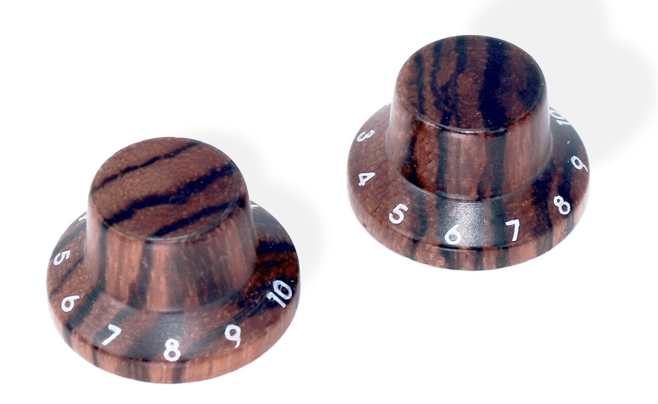Knob Push on Numbered Hat Style 6mm Zebrawood Set of 2 Numbered Hat 0811281