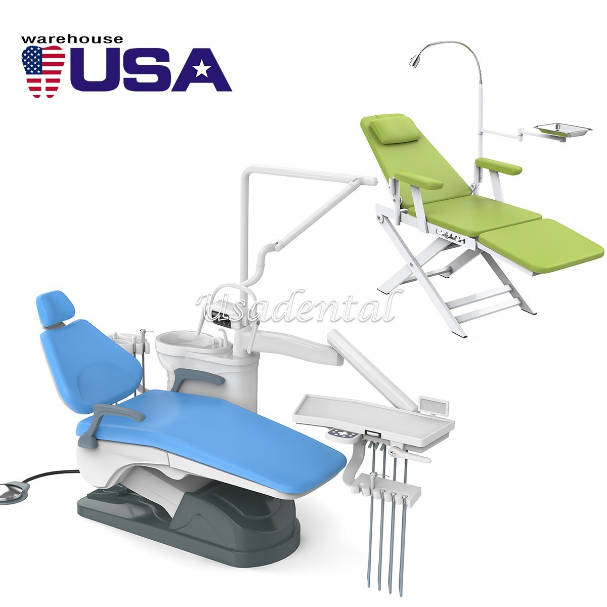 Medical Dental Silla Plegable Portátil de Luz LED/ Unidad de turbina Chair