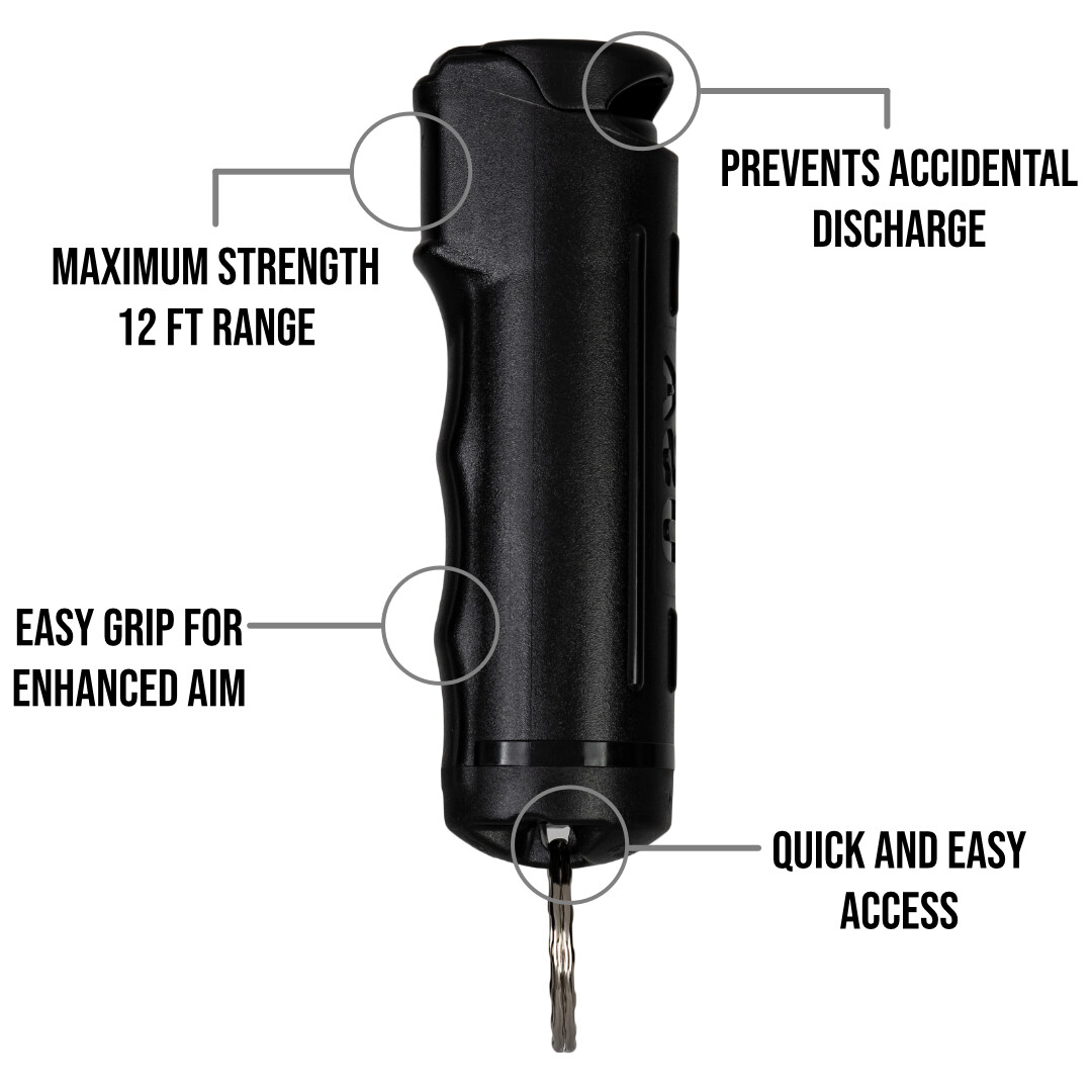 2 Police Magnum pepper spray .50oz black flip top keychain defense protection