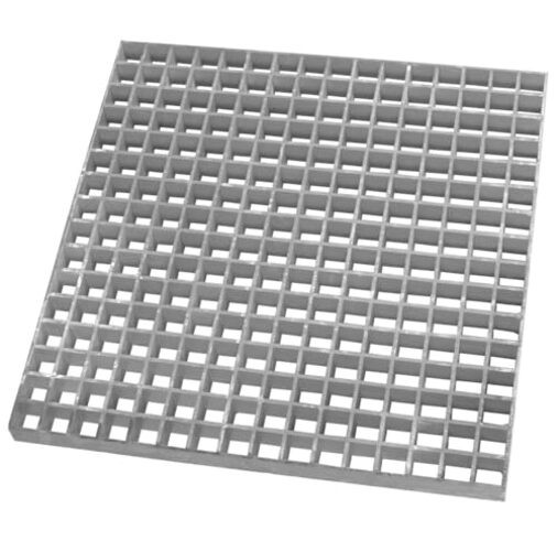 Heavy Duty 2'x2' Fiberglass Molded Grating Panel  23.8"L x 23.8"W x 1.5"Th Grey