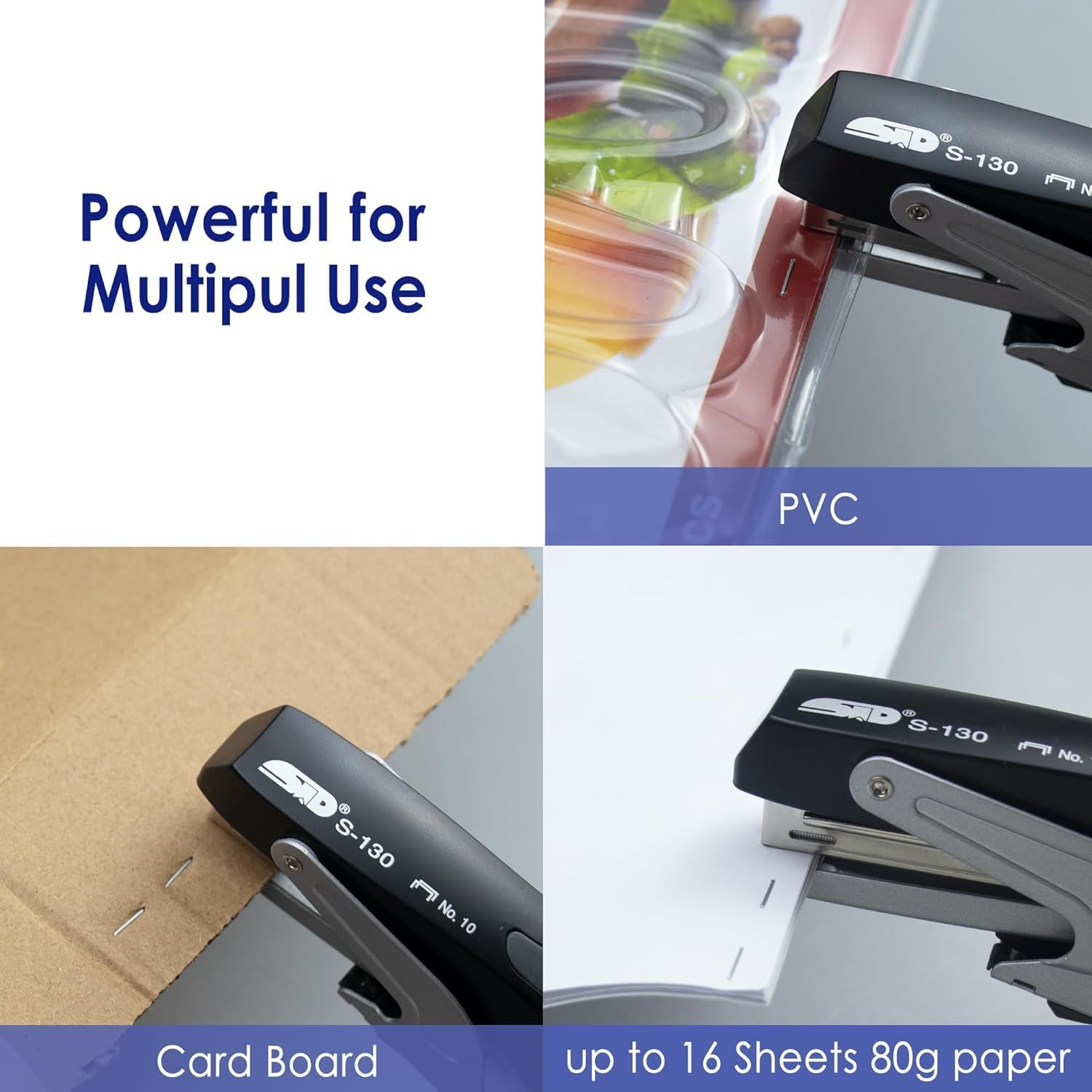 Heavy Duty Handheld Plier Stapler Set with One-Touch Loading for Office Home