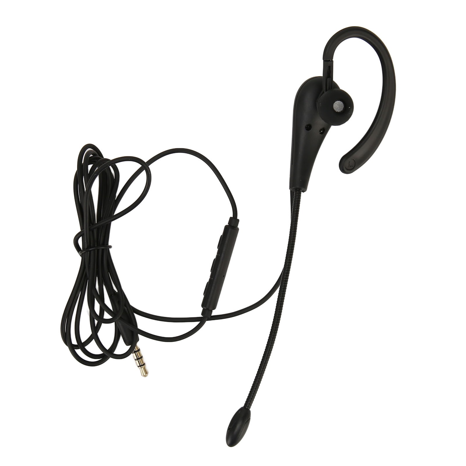 Single Ear Headset With Microphone Wired Noise Cancelling Lightweight Monaural