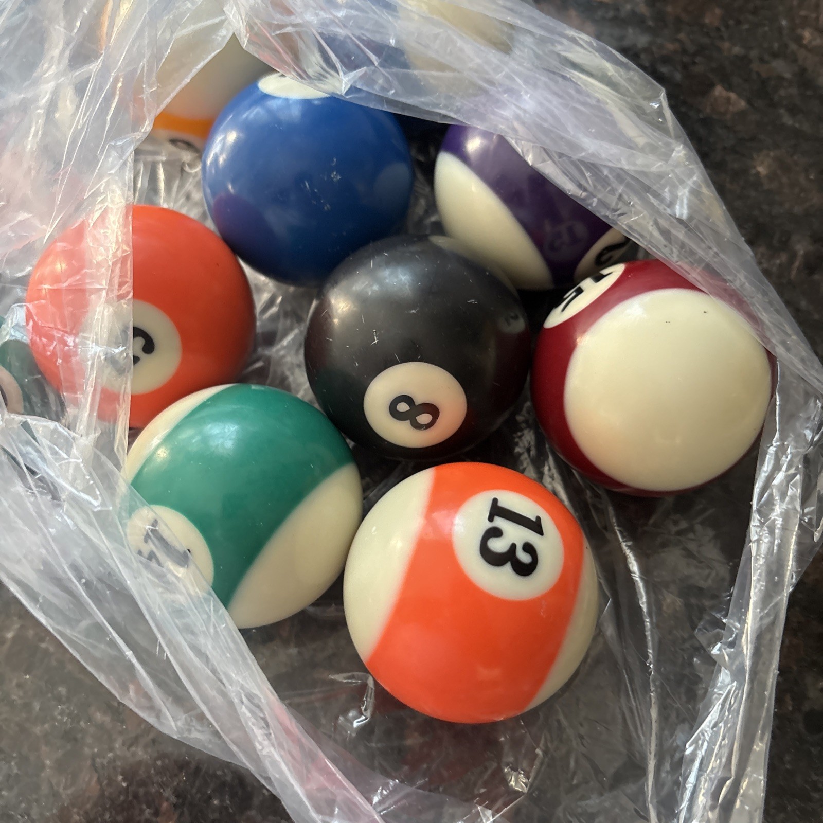 Lot Of 10 Vintage Billiard Pool Table Balls Mixed Lot -Incomplete Set- 2” Balls