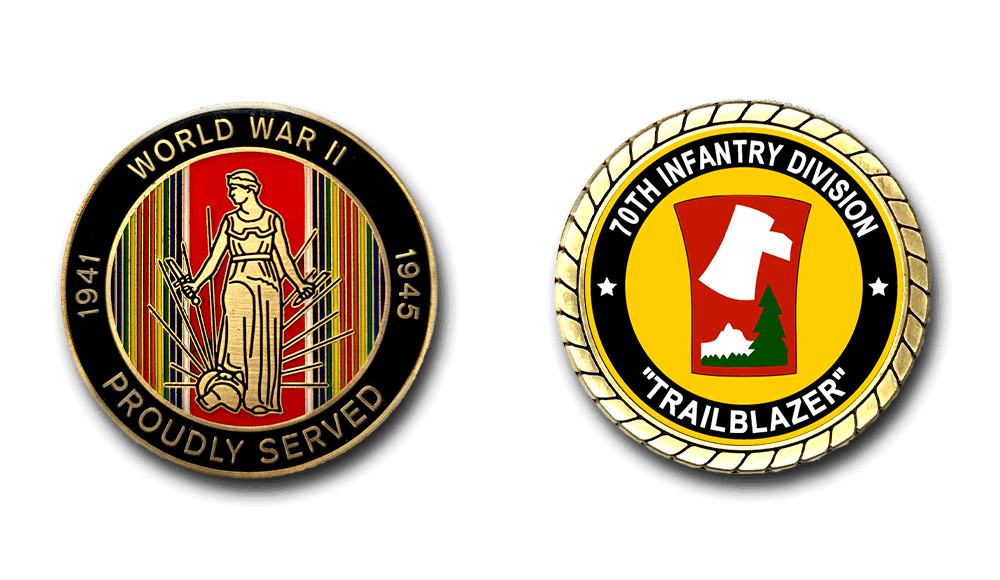 70th Infantry Division "Trailblazer" WWII Service Challenge Coin