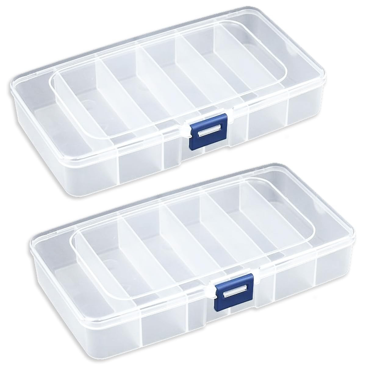 2 PACK Transparent Plastic Bead Organizers (6 Grids),Craft Organizers and Sto...