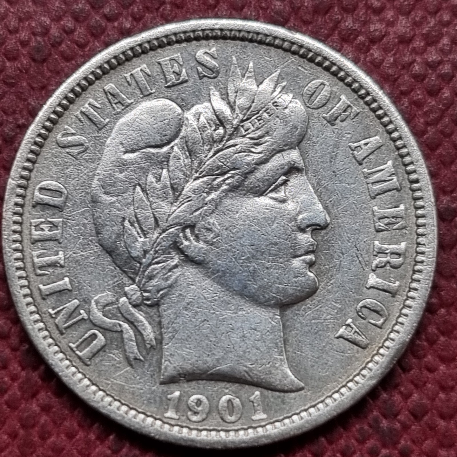 1901 O Barber Dime 10c Better Grade XF + #80342