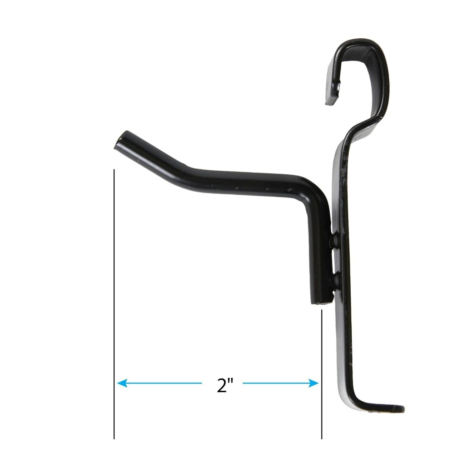 Lot of 100 Wire Grid Peg Hooks 2" Black Retail Display 6mm Diameter Metal Slat