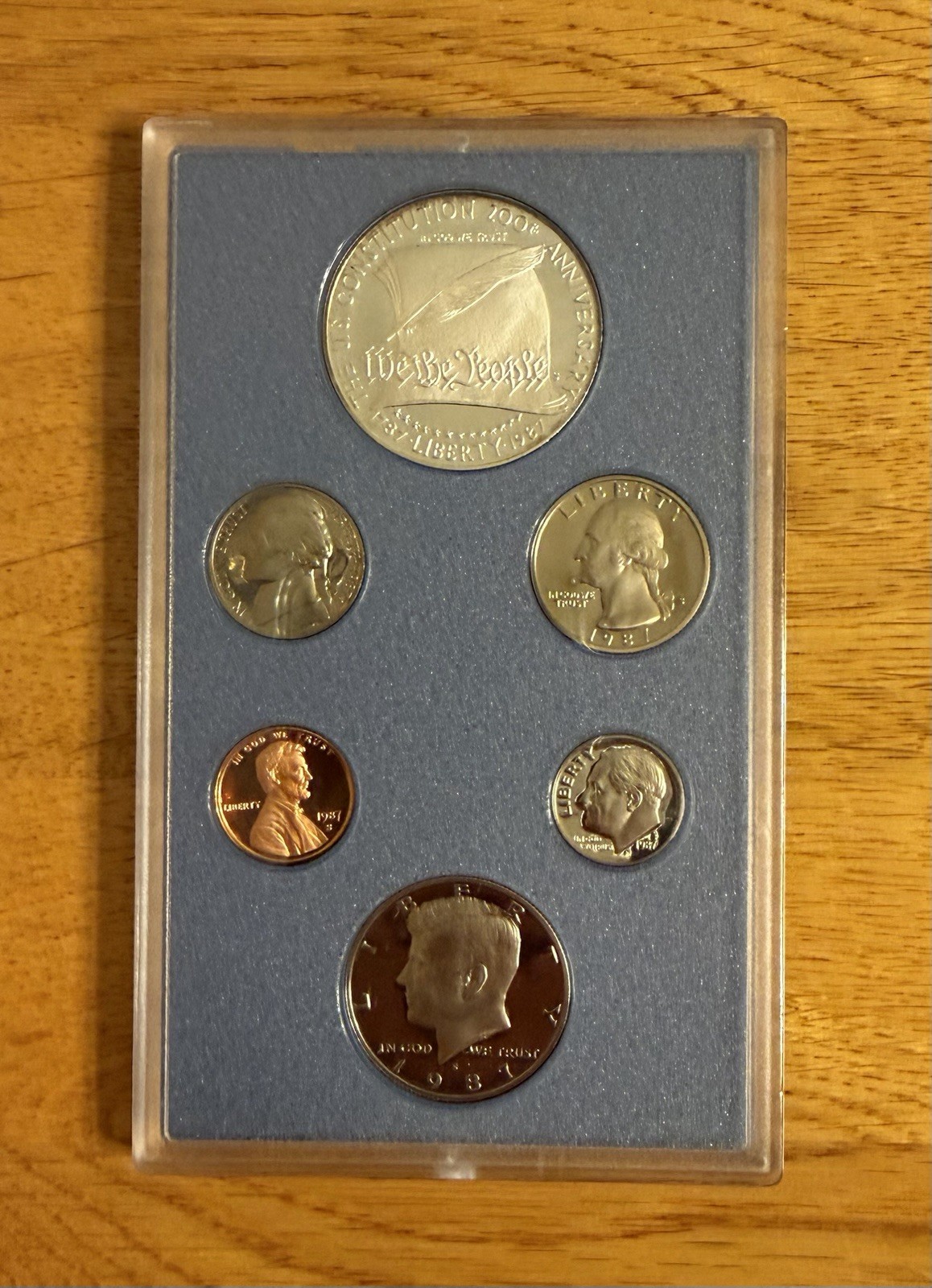 1987 Prestige Proof Set with the Constitution Silver Dollar NO BOX OR PAPERS