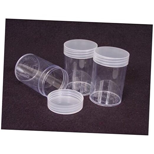 ROUND COIN STORAGE TUBES (Quantity of 10) - HALF DOLLAR