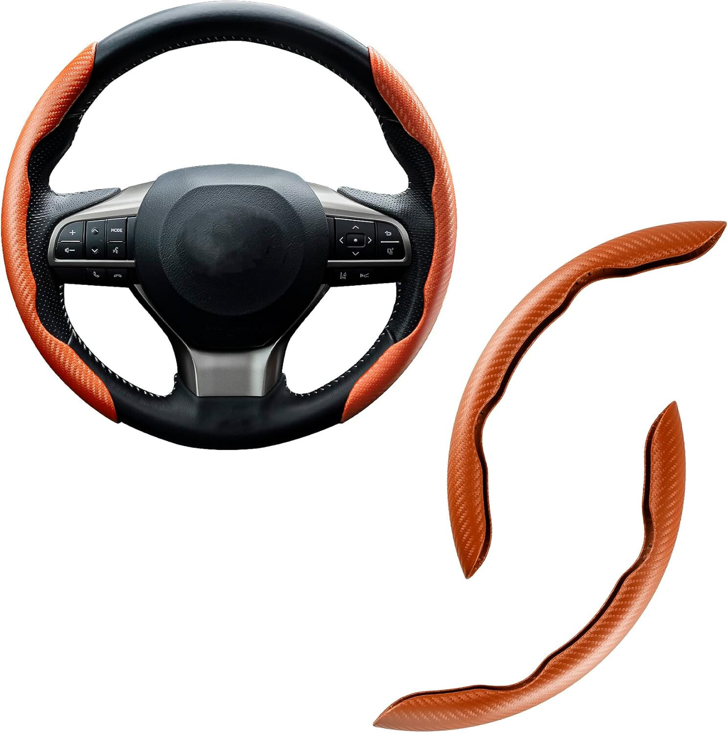 Cubierta Protector De Volante Antideslizante De Fibra De Carbono Para Automóvil